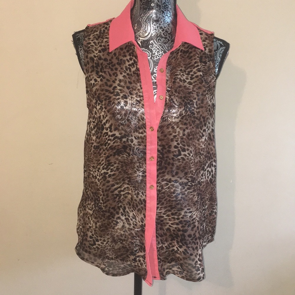 Sheer leopard top